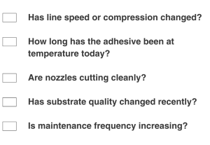 industrial adhesive applications troubleshooting checklist for aj adhesives